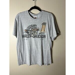 Harley Davidson 2016 Legendary Racer Double Side T-Shirt Men's Gray Size Large